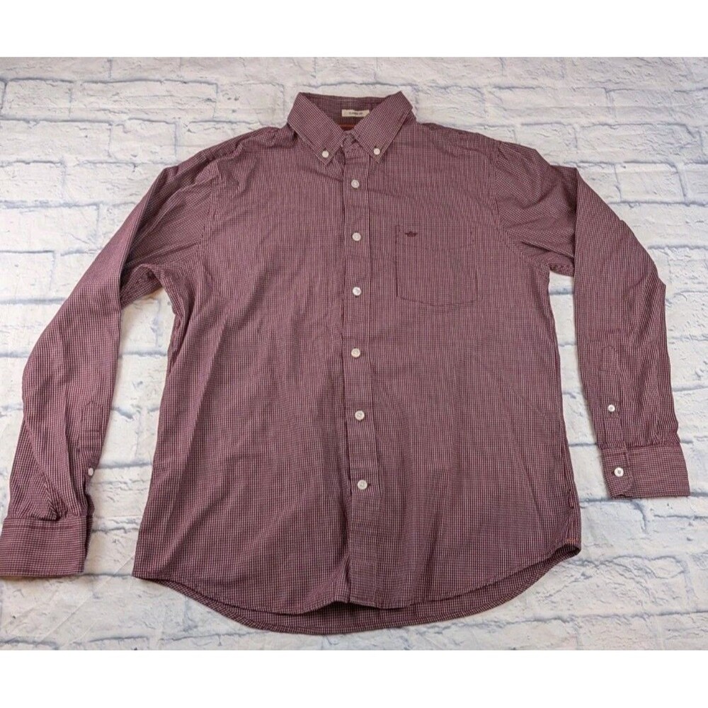 Dockers Shirt Men Plaid Button-Down Classic Fit Long Sleeve Casual Shirt Size M